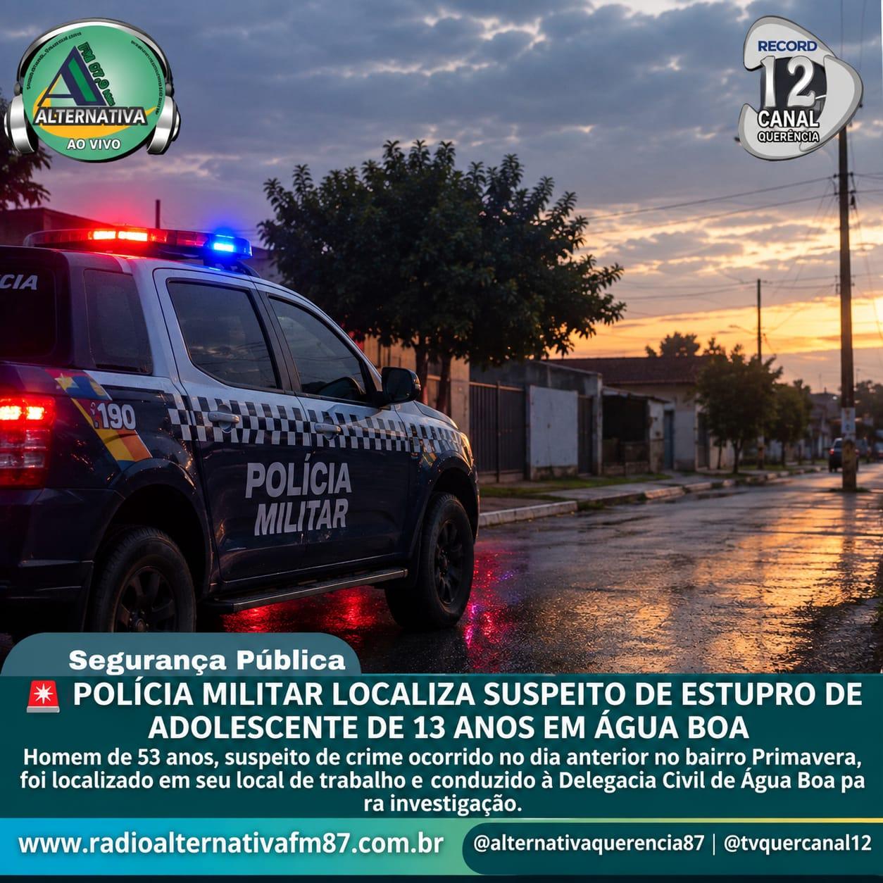  Homem é conduzido à delegacia após denúncia de violência sexual contra adolescente em Água Boa*
