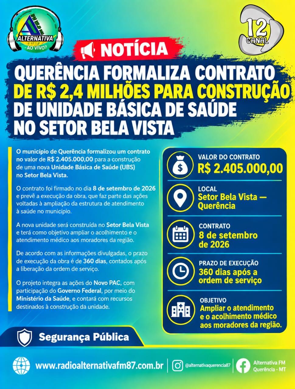 QUERÊNCIA GANHARÁ NOVA UBS NO SETOR BELA VISTA