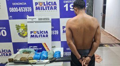Fuga desesperada termina em prisão com drogas e arma dentro de casa em Confresa (MT)