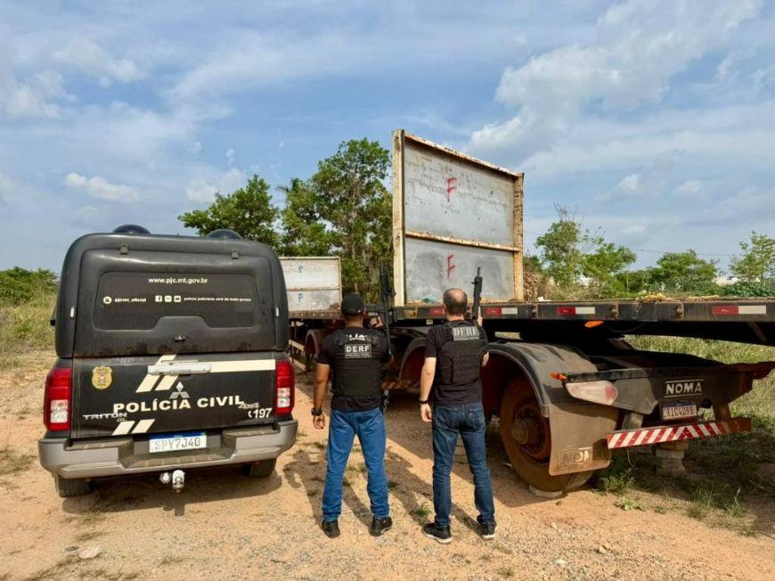 Furto ousado: carretas desaparecem de pátio em Confresa (MT) e são encontradas no Pará sem rodas e peças