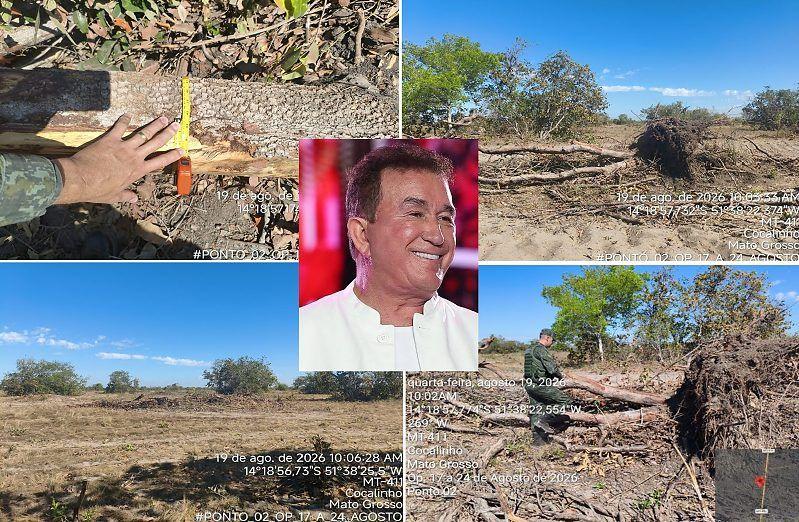 Imagens mostram destruição em área desmatada de fazenda de Amado Batista no Araguaia (MT)